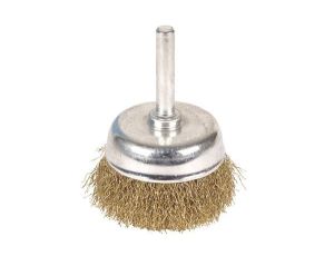 Szczotka doczołowa 50 mm Wolfcraft - drut mosiężny, trzpień