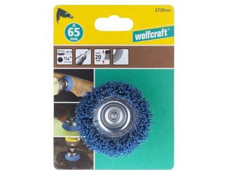 Szczotka doczołowa 65 mm/6 mm Wolfcraft - drut pokryty nylonem - 2