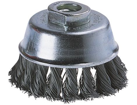 Szczotka doczołowa 65 mm Wolfcraft - drut splatany, M14