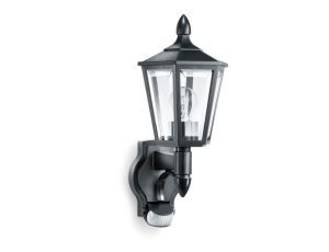 Lampa elewacyjna z czujnikiem ruchu i zmierzchu Steinel L 15 S PIR max.60W E27 IP44 IK03 230V czarna / tworzywo sztuczne