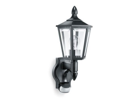 Lampa elewacyjna z czujnikiem ruchu i zmierzchu Steinel L 15 S PIR max.60W E27 IP44 IK03 230V czarna / tworzywo sztuczne