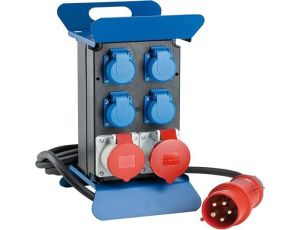 AS861510 wtyczka 440V32A, gniazda 1x440/32A, 1x 440V/16A, 4x 230V/16A, zabezpiecznia