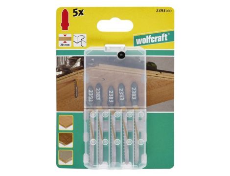 5 brzeszczotów Wolfcraft - uchwyt T, laminat, płyty wiórowe powlekane tworzywem, parkiet - 2