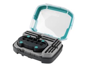 Prowadnica wiertarska Wolfcraft 4685000 w zestawie z wiertłami