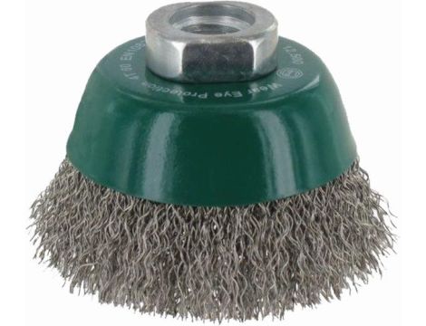 Szczotka doczołowa 60 mm/M14 ABRABORO - drut karbowany 0,3 mm INOX