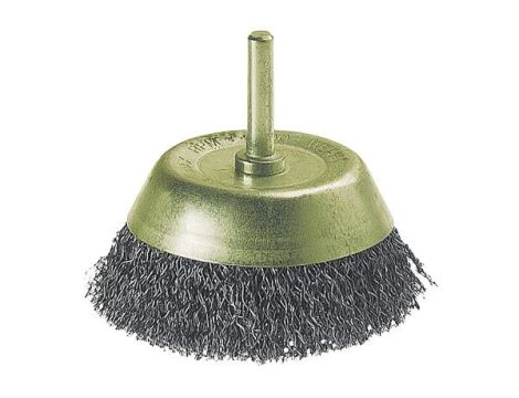 Szczotka doczołowa 50 mm Wolfcraft - drut falisty, trzpień