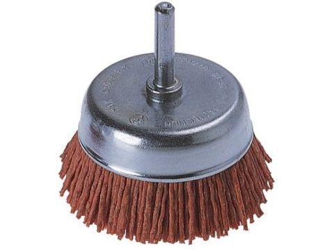 Szczotka doczołowa 65 mm Wolfcraft - nylonowa, zgrubna, trzpień