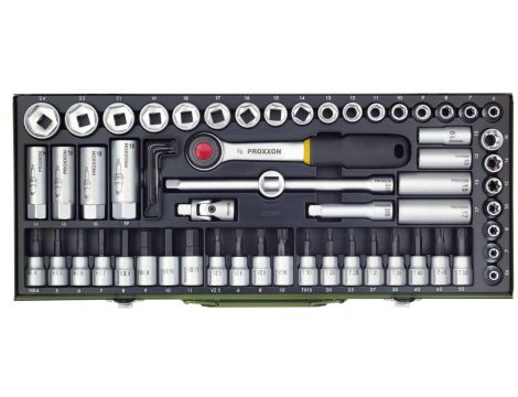Zestaw kluczy nasadowych Proxxon 3/8 cala [65 cz.]