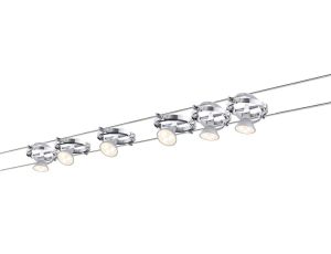 Cardan LED system linkowy 6x4W GU5.3 Chrom/Biały 230/12V 80VA Metal