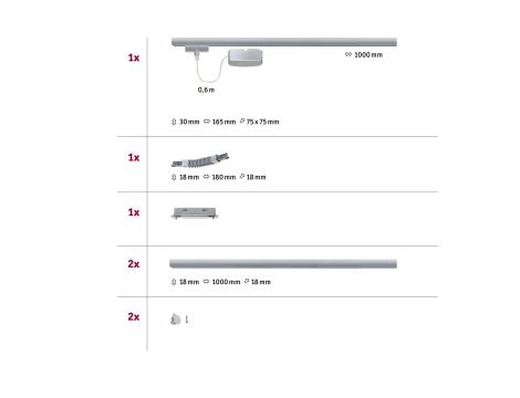 URail system bazowy max. 1000W Chrom Mat 230V - 2