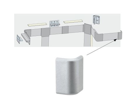Zestaw 2 zaślepek do profili taśm LED Duo matowe aluminium / tworzywo sztuczne