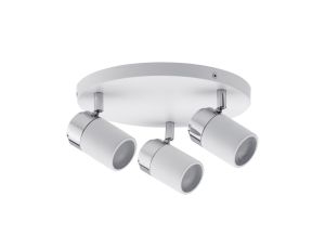 Oprawa ścienno sufitowa ZYLI GU10 max. 3x10W okrągła IP44 230V biały / chrom /metal