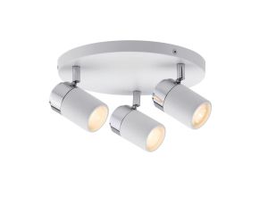 Oprawa ścienno sufitowa ZYLI GU10 max. 3x10W okrągła IP44 230V biały / chrom /metal - image 2