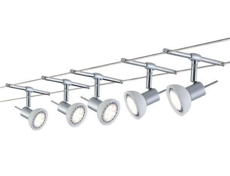 System linkowy Sheela max. 5x10W GU5,3 Chrom Mat/Opal 230/12V 60VA Metal/Szkło - 2