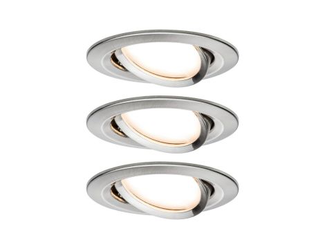 Zestaw Premium Coin Slim ściemniany LED 3x6,8W 2700K 230V 51mm Żelazo Szczotkowane/Aluminium