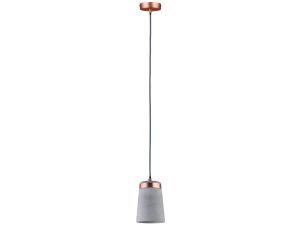 Lampa wisząca Neordic Stig max.1x20W E27 230V szary / miedziany mat / beton / metal