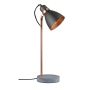 Lampa stołowa Neordic Orm max.1x20W E27 230V szary / miedziany metal / beton - 2