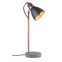 Lampa stołowa Neordic Orm max.1x20W E27 230V szary / miedziany metal / beton - 3