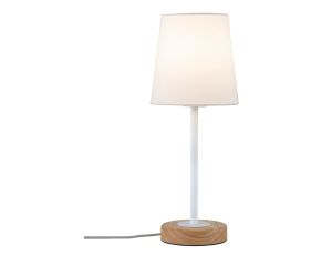 Lampa stołowa Neordic Stellan max.1x20W E27 230V biały / tkanina / metal / drewno - image 2