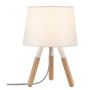 Lampa stołowa BERIT E27 max.1x20W 230V biały / drewno /  tkanina   - 3