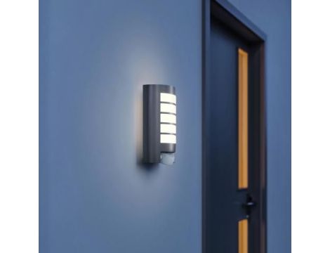 Oprawa elewacyjna z czujnikiem ruchu i zmierzchu STEINEL L12 S PIR max.60W E27 IP44 230V antracyt / aluminium - 2