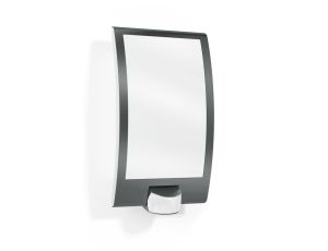 Lampa elewacyjna z czujnikiem ruchu i zmierzchu Steinel L 22 S PIR max.60W E27 IP44 IK03 230V antracyt / stal nierdzewna