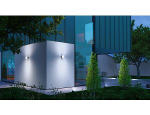 Lampa elewacyjna z czujnikiem ruchu i zmierzchu Steinel L 835 SC LED iHF Bluetooth Mesh Connect 9,1W 3000K 616lm IP44 IK03 230V srebrna / tworzywo sztuczne - image 2