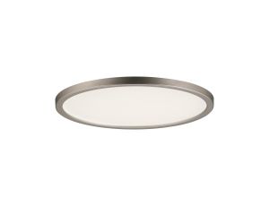 Plafoniera AREO LED 11W 770lm 3000K okrągła 180mm IP44 230V satynowy nikiel / tworzywo sztuczne