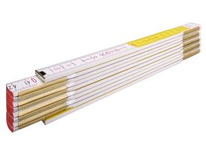 Miara składana 2m STABILA 617 buk, biało-żółta, sekcji 10