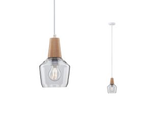 Lampa wisząca Neordic Ylvie max.1x20W E27 230V szkło / drewno