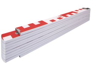 Drewniany przymiar składany buk 1407 GEO, 2 m, biały