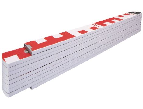 Drewniany przymiar składany buk 1407 GEO, 2 m, biały