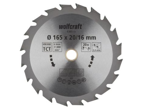 Tarcza HM do pilarek ręcznych Wolfcraft O 165 (seria zielona)