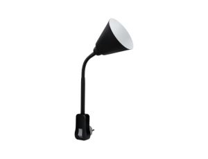 Lampa wtyczkowa JANUS elastyczne ramię E14 max. 20W 230V do kontaktu czarny / metal / tworzywo sztuczne