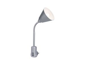Lampa wtyczkowa JANUS elastyczne ramię E14 max. 20W 230V do kontaktu szary / metal / tworzywo sztuczne - image 2