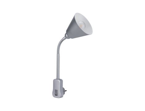 Lampa wtyczkowa JANUS elastyczne ramię E14 max. 20W 230V do kontaktu szary / metal / tworzywo sztuczne - 3