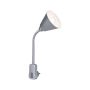 Lampa wtyczkowa JANUS elastyczne ramię E14 max. 20W 230V do kontaktu szary / metal / tworzywo sztuczne - 3