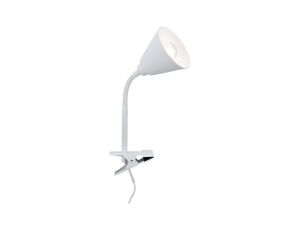 Lampa z klipsem VITIS E14 max. 20W elastyczne ramię +przełącznik 230V biały / metal / tworzywo sztuczne - image 2