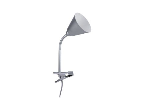 Lampa z klipsem VITIS E14 max. 20W elastyczne ramię +przełącznik 230V szary / metal / tworzywo sztuczne