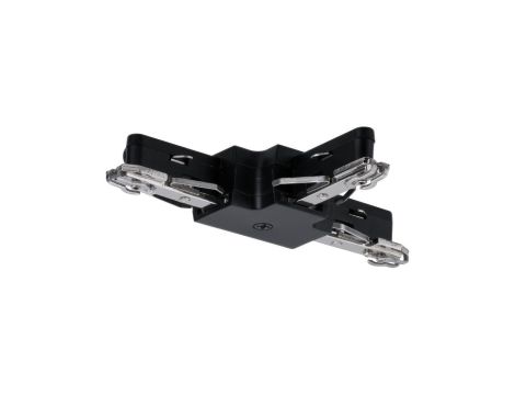 Łącznik szynowy T URail system 230V czarny matowy / tworzywo sztuczne