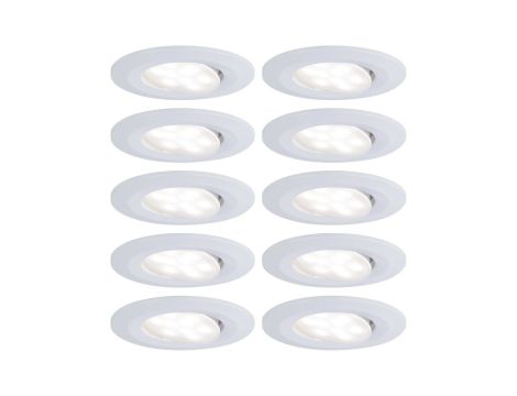 Zestaw opraw do wbudowania CALLA LED DIM 10X5.2W 460lm okrągła wychylna 4000K IP65 230V biały matowy