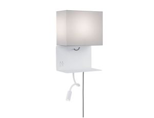 Oprawa ścienna MERANI LED/E27 max.1x40W/3W 120lm 230V szary / biały / tkanina / metal