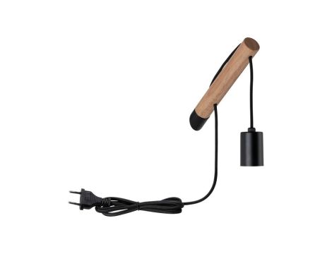 Oprawa ścienna KIAN max. 1x40W E27 230V drewno/czarny drewno/metal