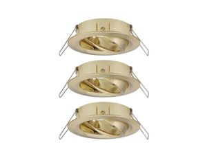 Zestaw opraw do wbudowania Choose max.3x10W wychylne ściemnialna 84mm IP23 230V szczotkowany mosiądz / aluminium