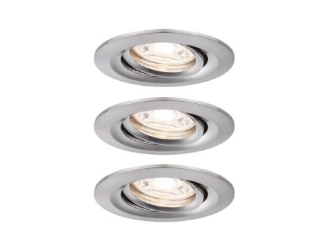 Oprawa do wbudowania NOVA COIN LED Mini wychylna zestaw 3x4W 310lm 65mm 2700K IP23 230V szczotkowane żelazo