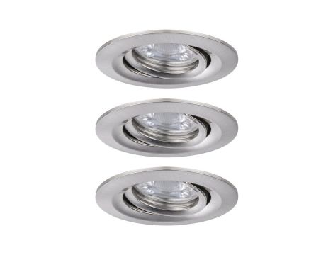 Oprawa do wbudowania NOVA COIN LED Mini wychylna zestaw 3x4W 310lm 65mm 2700K IP23 230V szczotkowane żelazo - 2