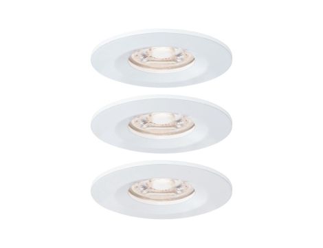 Oprawa do wbudowania NOVA COIN LED Mini stała zestaw 3x4W 310lm 65mm 2700K IP44 230V biały mat