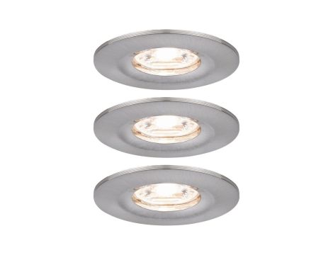 Oprawa do wbudowania NOVA COIN LED Mini stała zestaw 3x4W 310lm 65mm 2700K IP44 230V szczotkowane żelazo