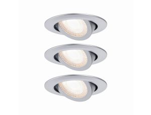 Zestaw opraw wbudowanych ruchome LED 3x6W 3000K 230V Chrom-mat/Tworzywo sztuczne