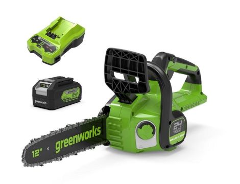 24V pilarka łańcuchowa Greenworks GD24CS30K4 zestaw ładowarka + aku 4Ah